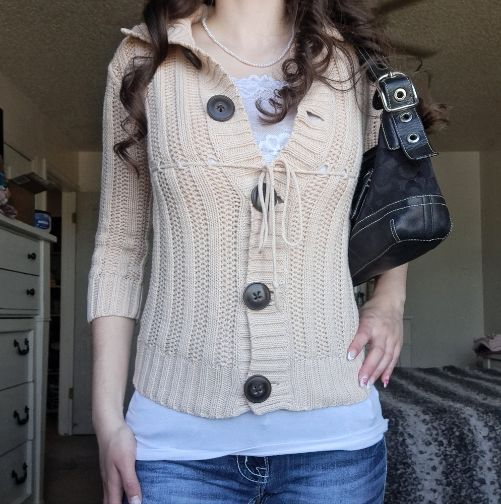 Vintage y2k Aeropostale Thick knit Cardigan Size XS